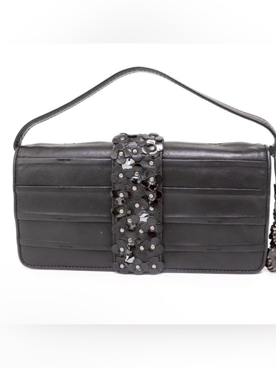 Anteprima Handbags - Anteprima Black leather Floral Appliqué clutch/wallet